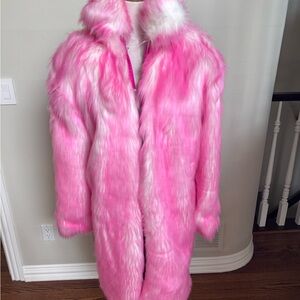 Pink Faux Fur Coat NWOT